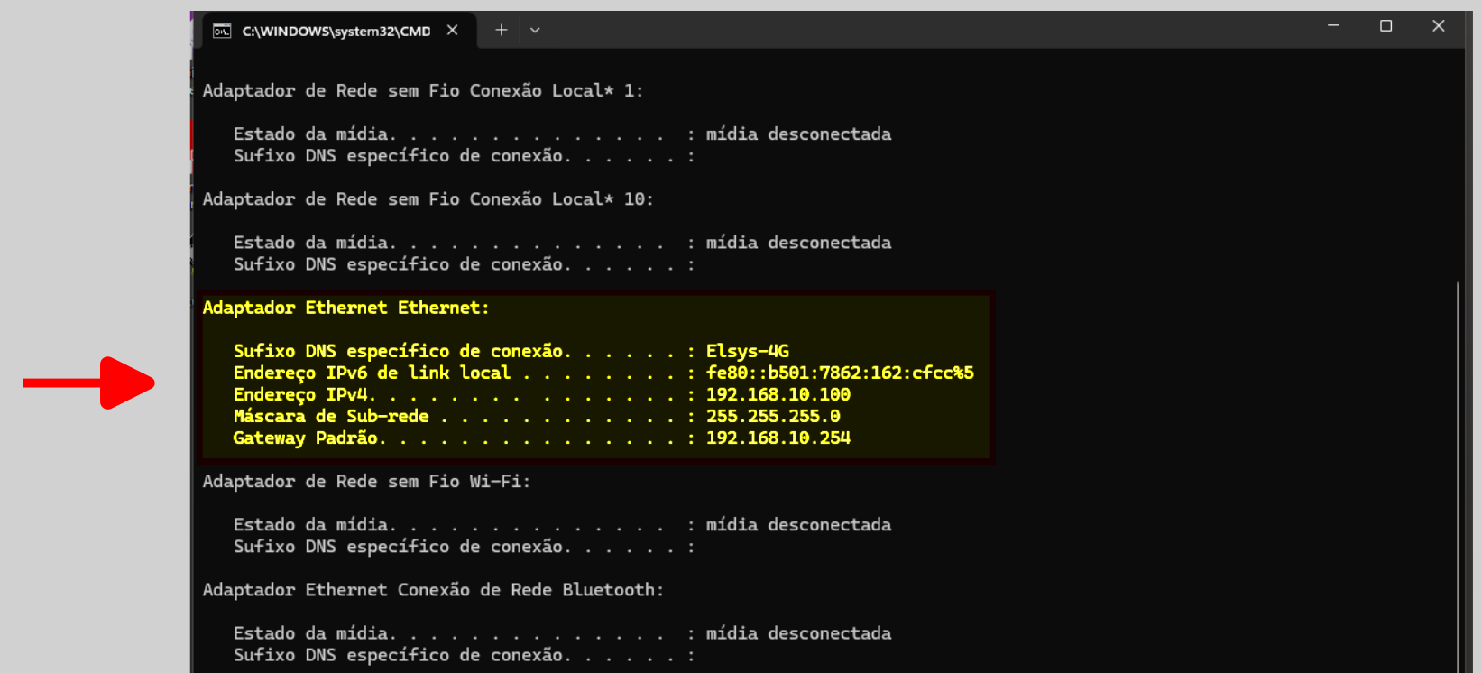 Interface do Modem Elsys
